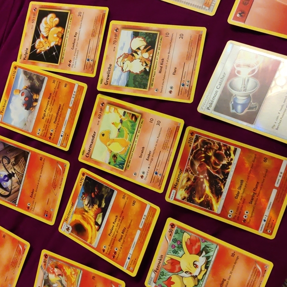 18 POKEMON cards fire Charmander Growlithe Vulpix fennekin - Picture 2 of 5